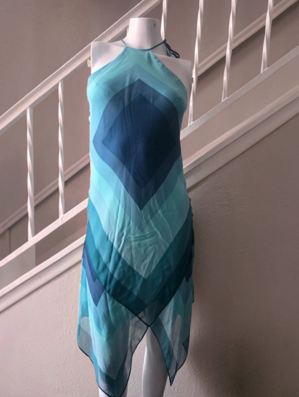 BCBGMAXAZRIA Silk fairycore asymmetrical midi dress Y2k Size 6